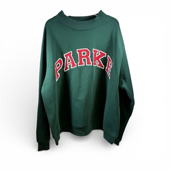 PARKE Tops - PARKE NWT Varsity Mock neck in Forest Maroon Size XXL
